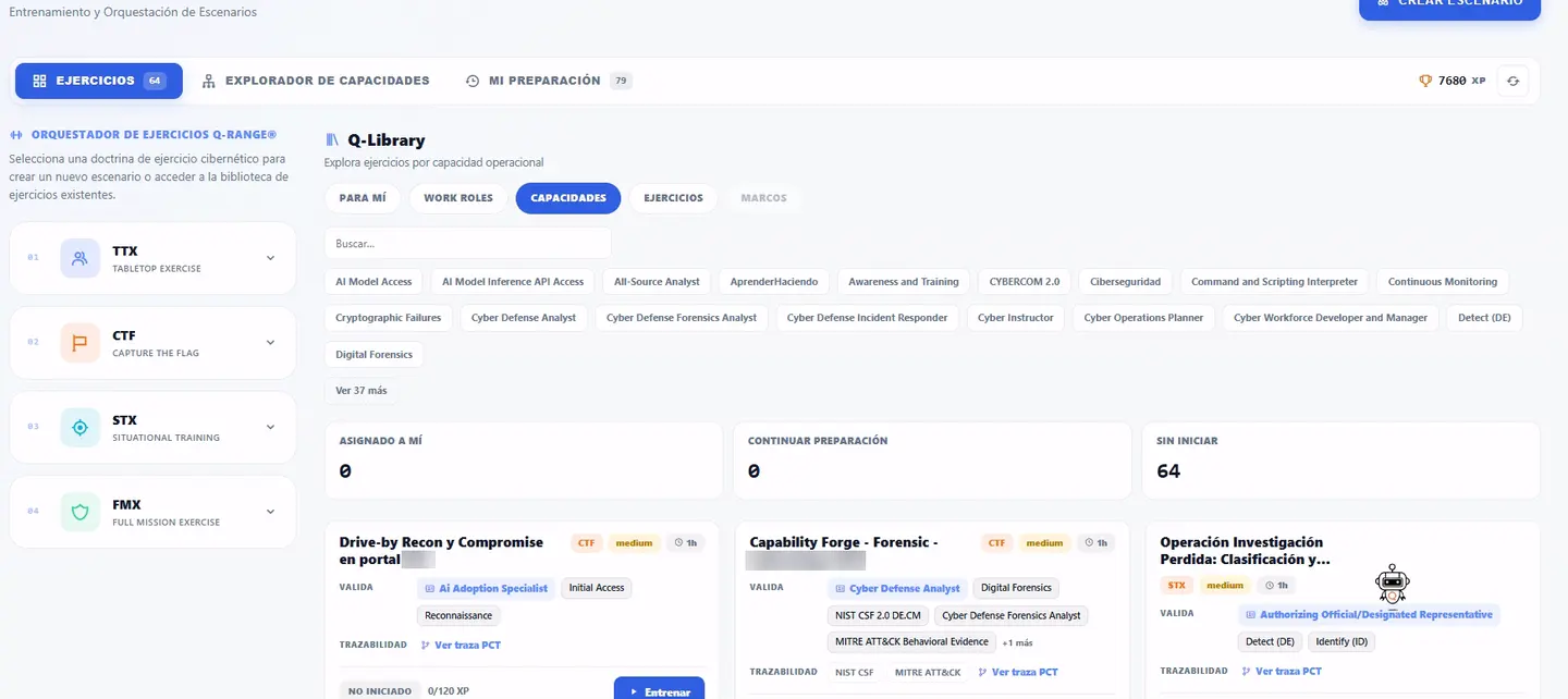 Q-Library filtrada por capacidad operacional